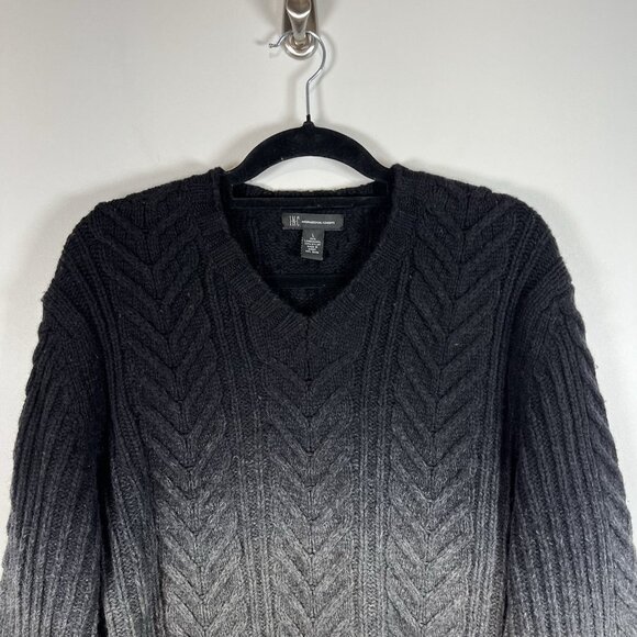 Inc International Concepts Lambswool Ombré Gray Black Sweater Size Large - Picture 2 of 8